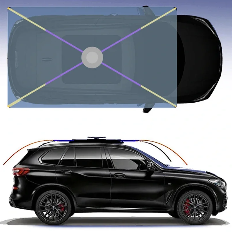 Customizable advertising words Fully Automatic Remote Control Outdoor Car Vehicle Tent Umbrella Car Shade Sunshade Cover Outdoor