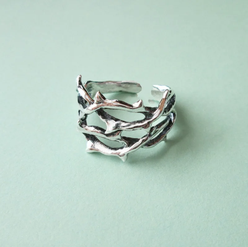 Cross-Border Foreign Trade Amazon Thorn Unique Adjustable Ring Jewelry Factory Direct Sale