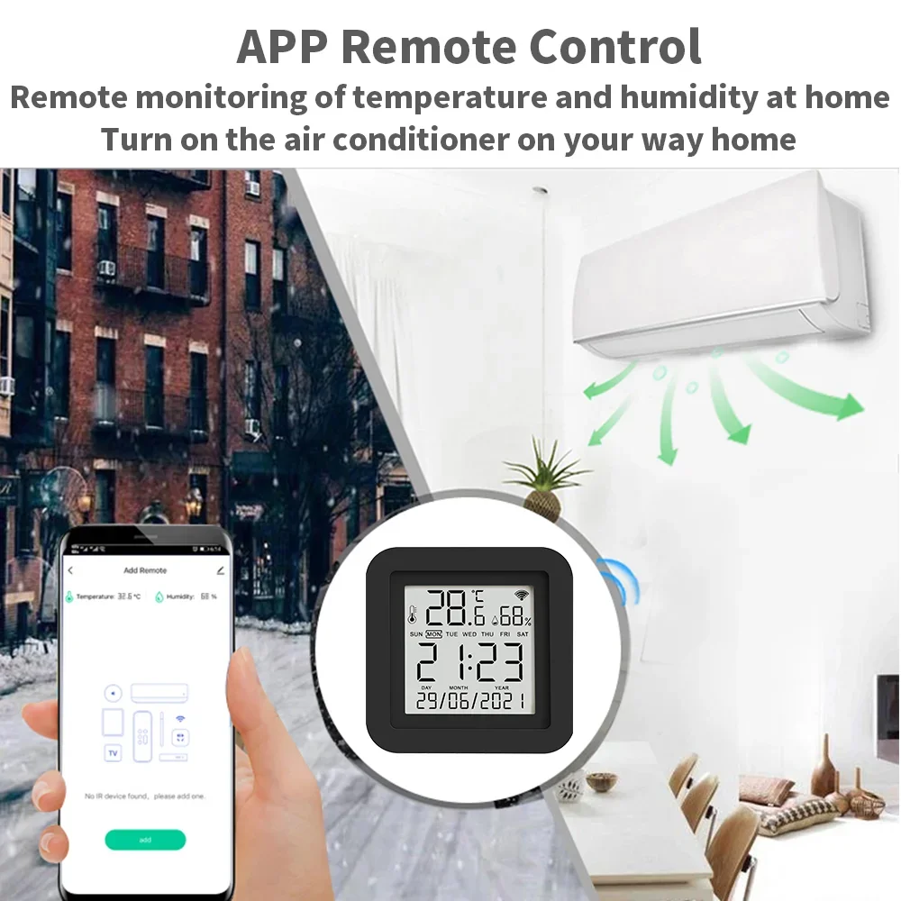 Tuya Smart IR Remote  for Air Conditioner TV AC Works with Alexa Google Home Yandex With Temperature Humidity Sensor