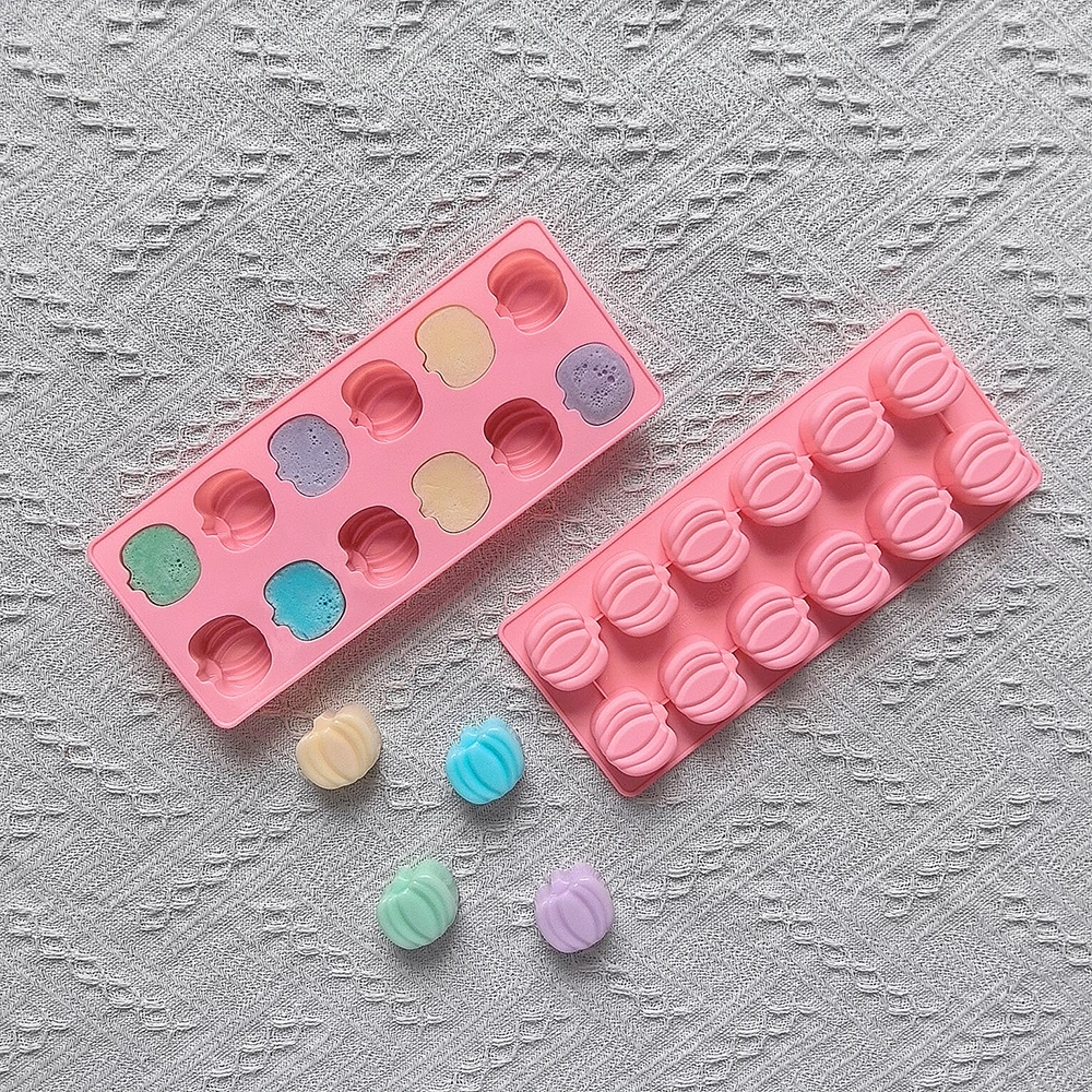 Molde de silicona con forma de calabaza de 12 cavidades, galleta DIY, dulces, chocolate, postre, complemento para decoración de pasteles, molde para hornear en la cocina, 1 ud.