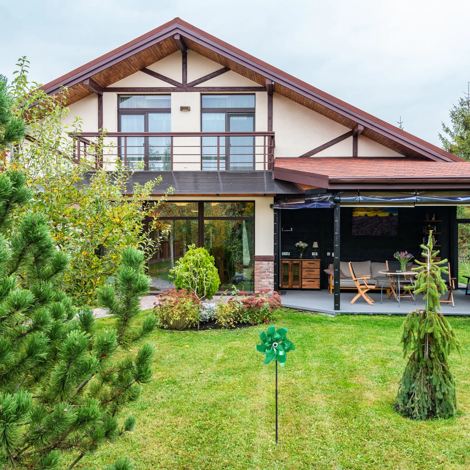 

4 Pcs Bird Repelling Windmill Toys Decorative Garden Yard Outdoor Decors Kids Safe Durable PET Glass Fiber Rod