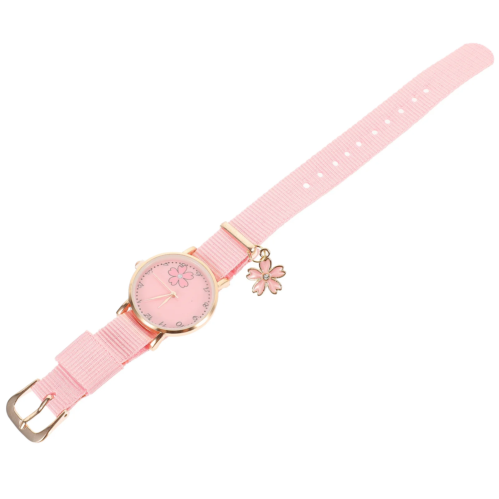 

Flower Pattern Watch For Women Lovely Canvas Cartoon Wristwatch Lightweight Fashion Girl Gift Decorative Timepiece Daily Wear
