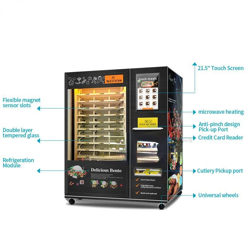 Meal Food Vending Machine With Microwave 24 Hours Vending Machine Automatic Hotting Selling Vending Machine