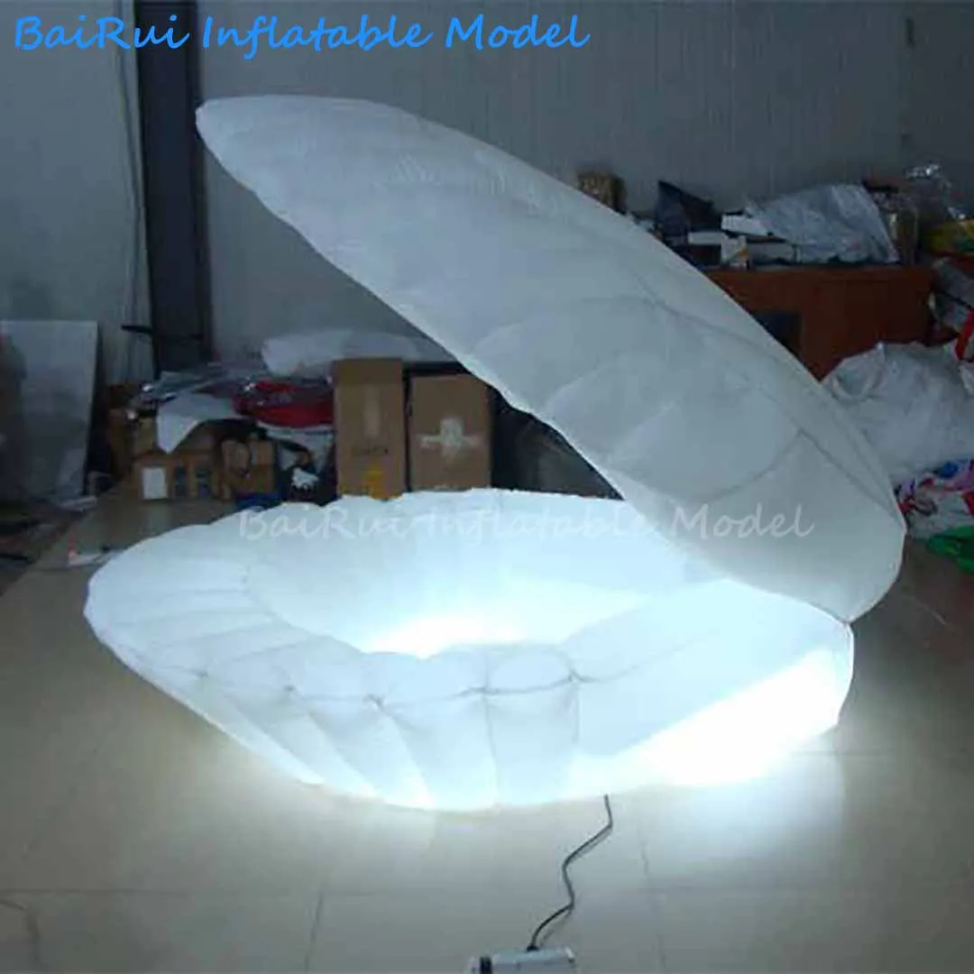 Riesige aufblasbare leuchtende Muschel in Fächerform mit weißem LED-Licht für Hochzeiten, Nachtclubs, Aufführungen und Werbezwecke – Detail 2