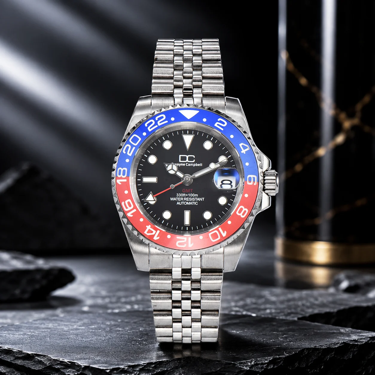 Customization 40MM Peacock Movement GMT Watch Bidirectional 24 Tooth Rotation 316L Stainless Steel Sapphire Glass High Quality