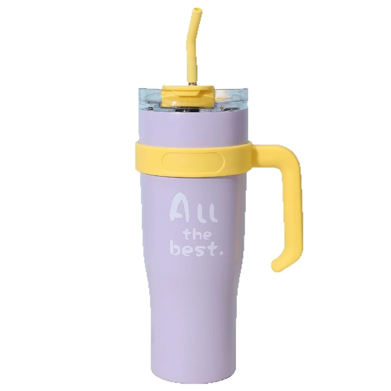 كوب بقشة معزول مقاس XXL | 304 فولاذ ميجا الحجم | ظلال الباستيل الجمالية | مقبض السفر | مجموعة هدايا العيد | اختيار ركوب الدراجات #6