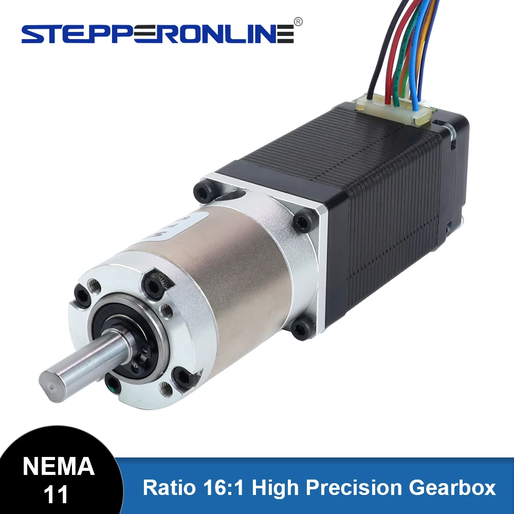 STEPPERONLINE Nema 11 Stepper Motor Gearbox 16:1 High Precision Planetary Gear AR4 Stepping Motor with Gearbox Magnetic Encoder