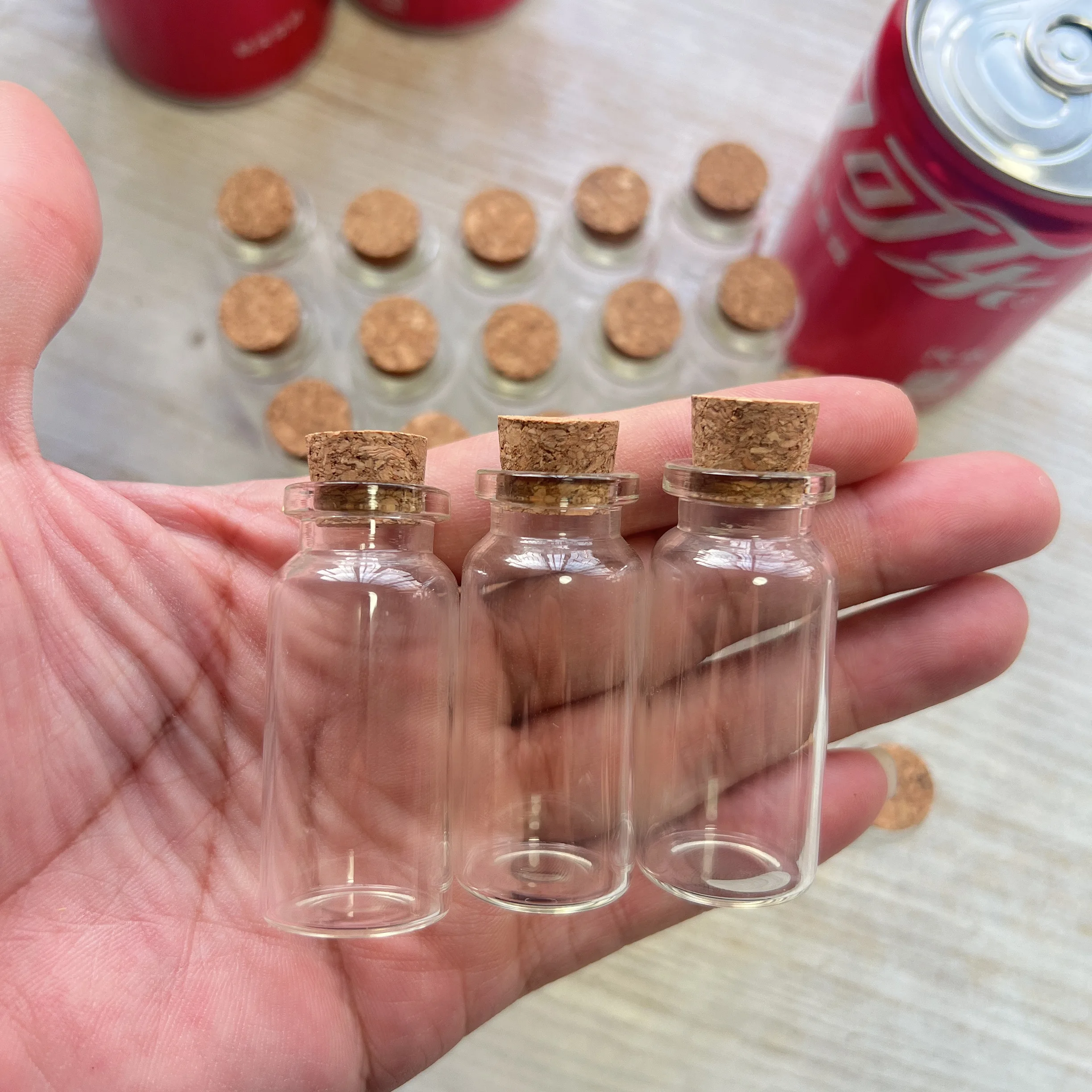 45/70/108 PCS 10ml 11x22x50mm Clear Glass Jars Cork Craft Supply Organizing Small Bottles Tiny Micro Jars Craft Storage