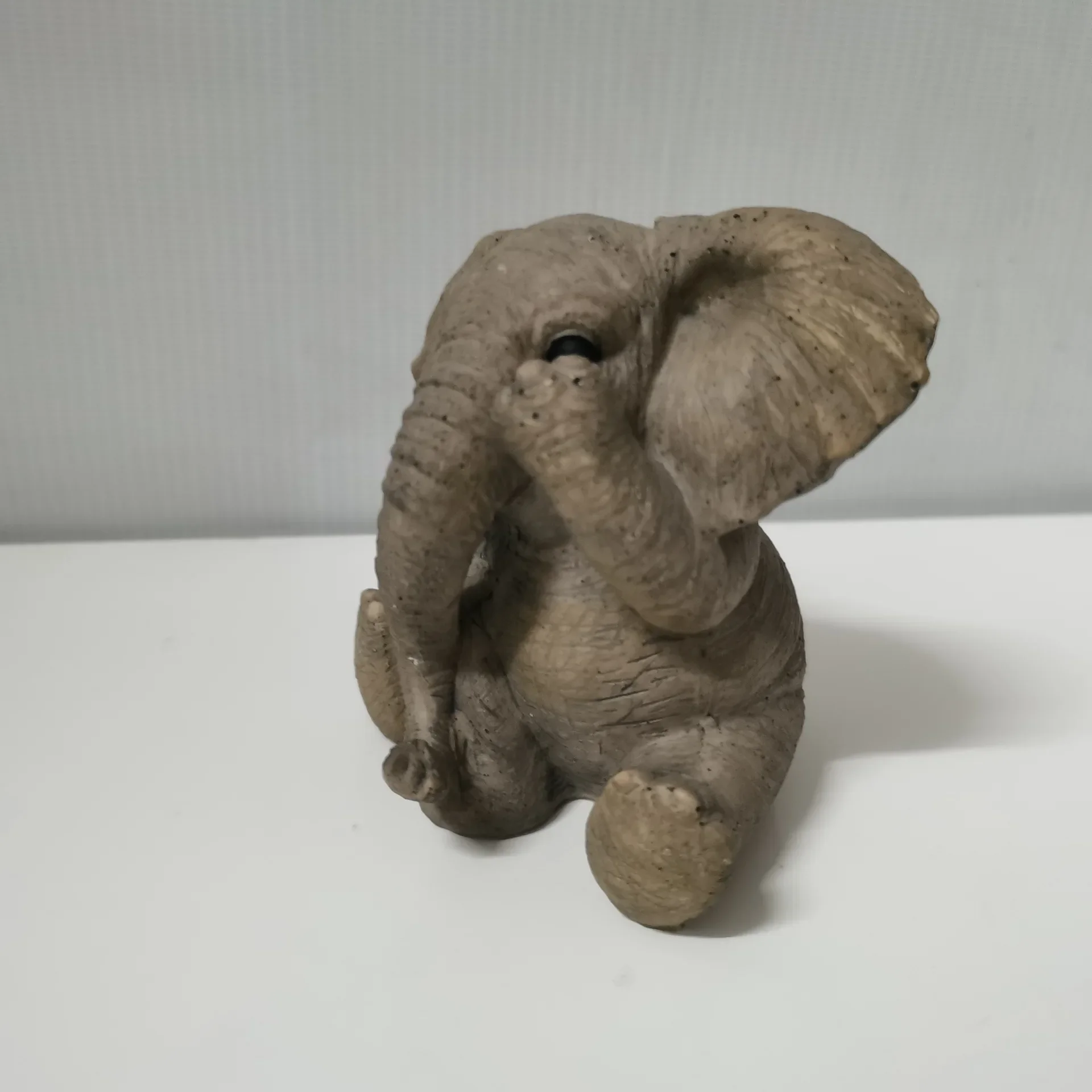 3 Kinds of Resin Baby Elephant Decoration Lucky Feng Shui Gray  Doll Creative Cute   Home