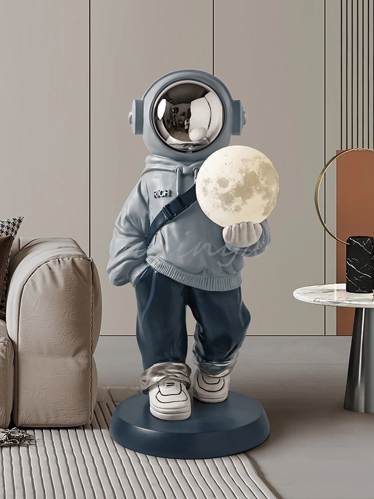 Large Astronaut Landing Ornaments, Light Luxury Astronaut Lamps, Living Room Decorations, TV Cabinet Housewarming Gifts