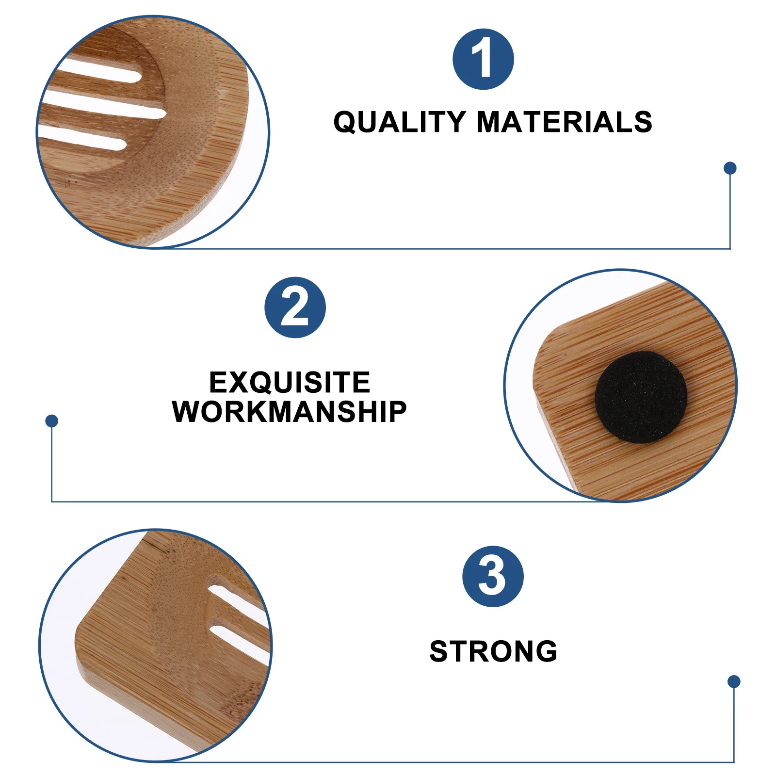 

4pcs Bamboo Soap Dish Round Square Drainage Design Soap Holder For Bathroom Kitchen Storage Use Bamboo Soapbox Container Tray