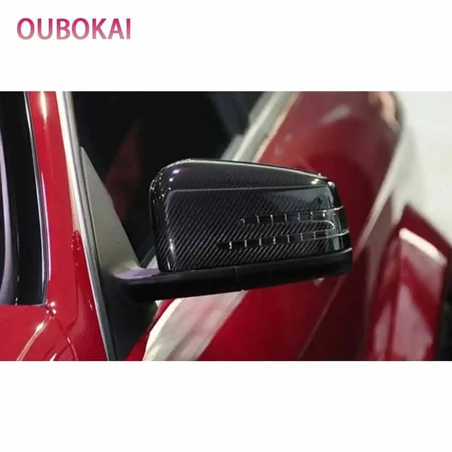 For Mercedes Benz A C E CLA Class W204 W212 W117 W176 C260 C63 C43 Shells Rearview Cap Carbon fiber rear view mirror case cover