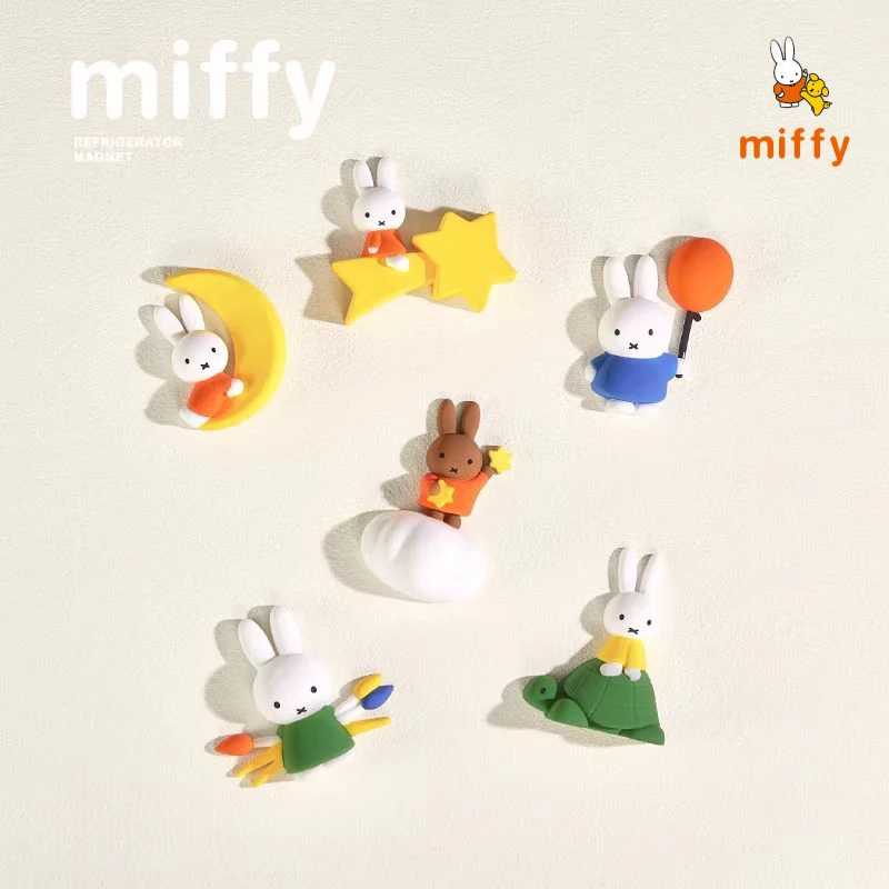 Echte Miffy koelkastmagneet Blind Box Cartoon konijn magnetische pop verzamelbaar bureaudecoratie anime accessoires meisje cadeau