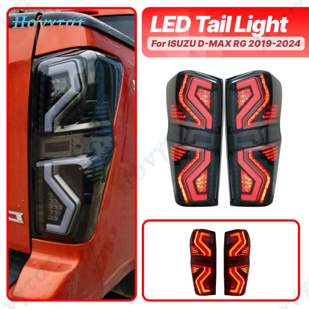 Pair LED Taillight For 2019 020 2021 2022 2023 2024 ISUZU D-MAX DMAX Pickup Taillamp Rear Lamp Brake Turn Signal Reversing Light