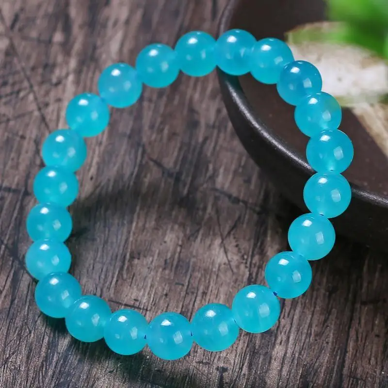 

Natural genuine ice Tianhe stone bracelet single circle blue crystal bracelet.