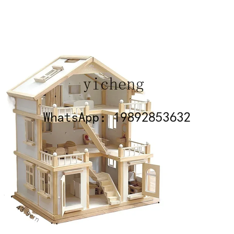 어린이 시뮬레이션 빌라 하우스 장난감 교육용 성 가구 소녀들 놀이방 생일 선물 아기