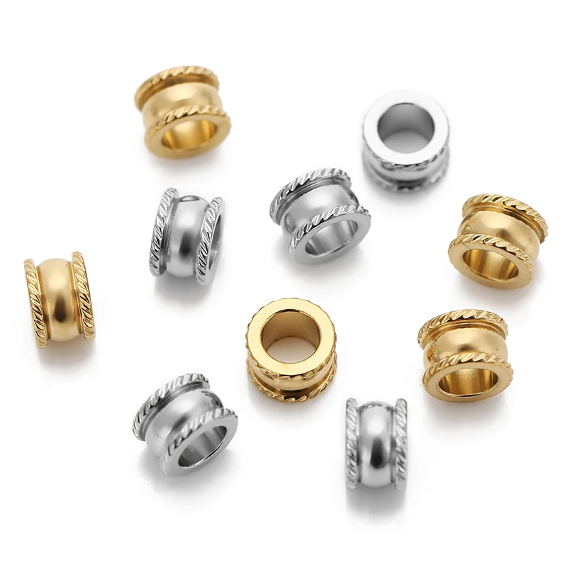 20개 6/7/8/9mm 지름 스테인리스 스틸 루즈 비즈 스페이서 비즈 DIY 쥬얼리 목걸이 용품 팔찌 액세서리