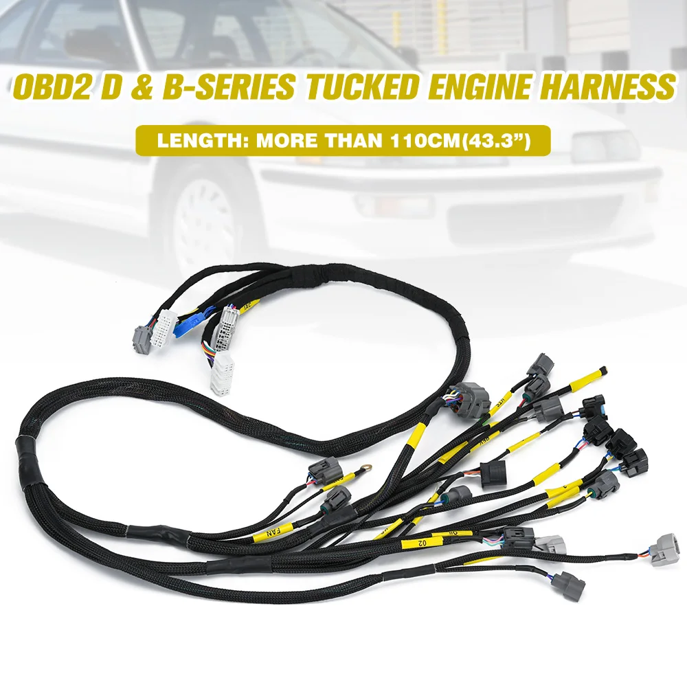 Tucked Engine Harness For 92-00 Honda Civic Integra B16 B18 D16 EK EG EM Engine Motor Wiring Harness CNCH-OBD2-1 FIC25