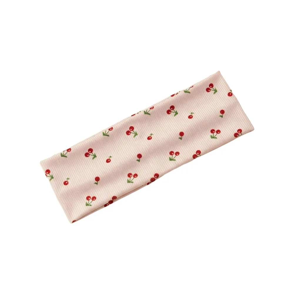 

Durable Cherry Print Yoga Headband Sweat-absorbent Elastic Sport Hairband Soft Hair Accessories Women's Hairband Daily Use