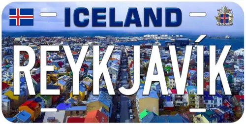 Reykjavik Iceland Novelty Car License Plate Aluminum