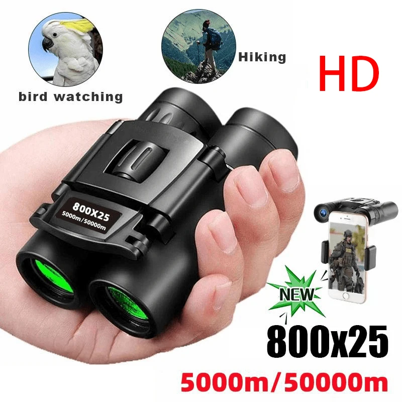 800×25 Powerful Binoculars Long Range BAK4 Telescope HD Portable Folding Low Light Monocular 4K For Outdoor Hunting Camping ﻿