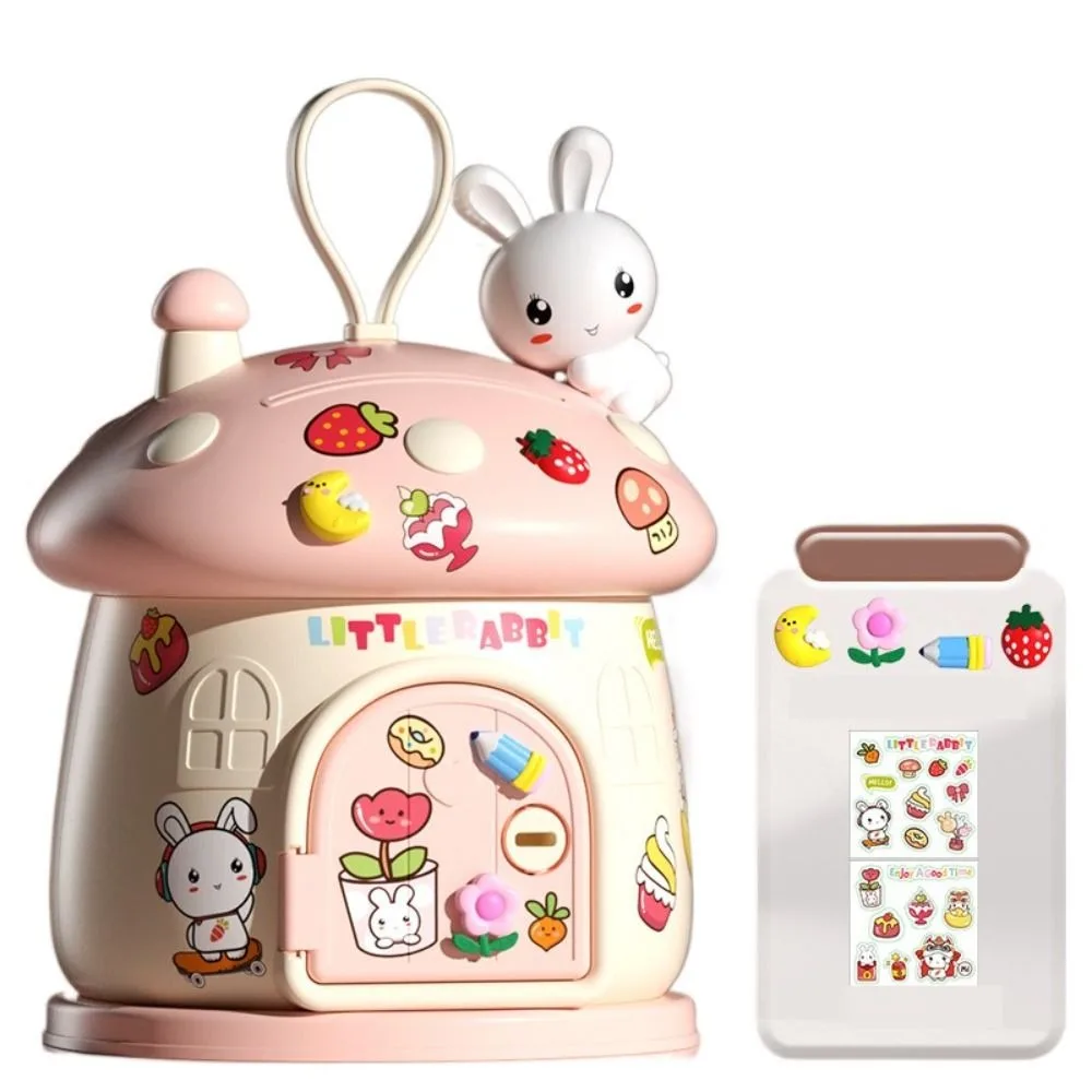 

3D Stickers Mushroom Molding Piggy Bank Large Capacity Key Protection Children Cartoon Money Box Duck Saving Money