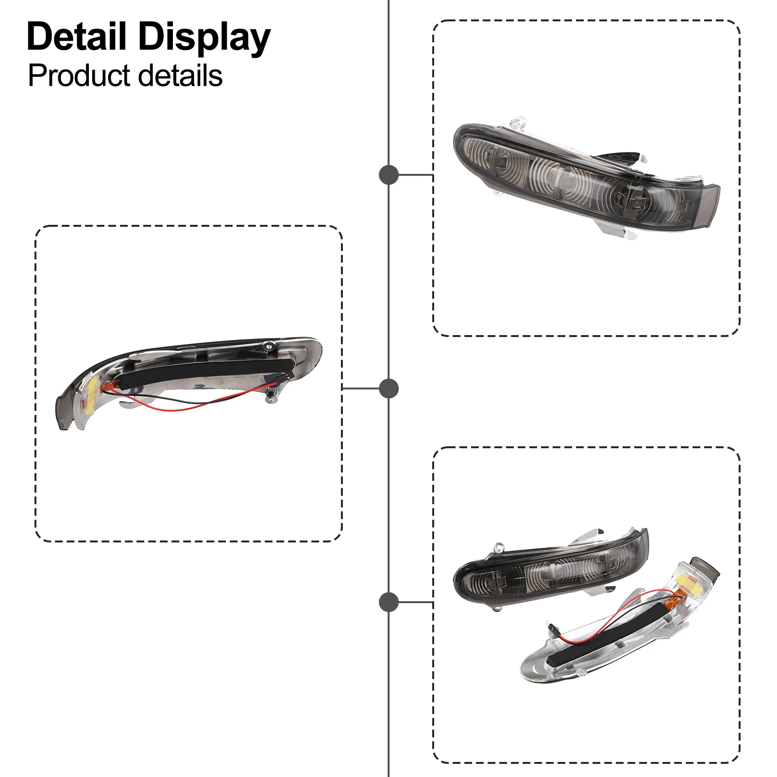 1Pair LED Side Mirror Turn Signal Lights Dynamic Blinker For Mercedes-benz W220 S320 S430 S500 W215 S-Class 1999-2002