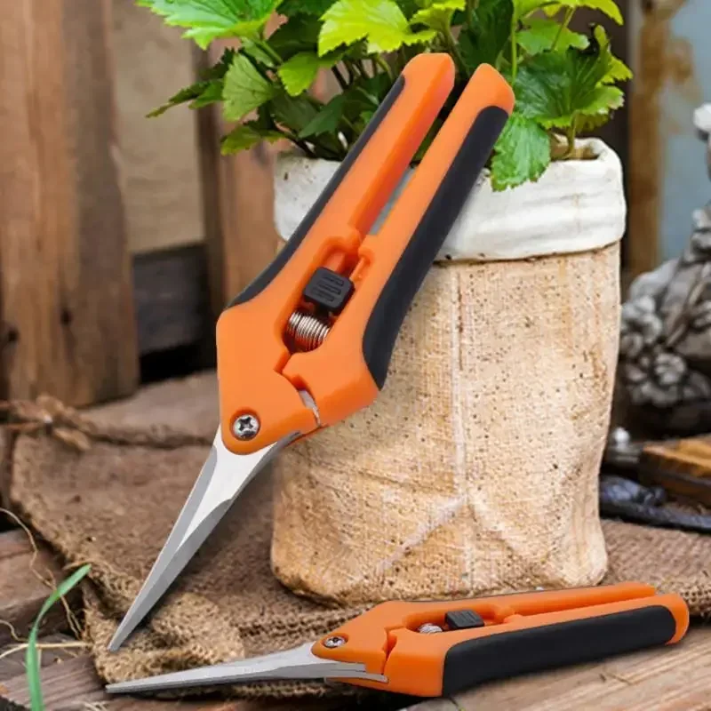 

Shears Weed Pruner Pruning Scissors Garden Steel Potted Straight Picking Fruit Tools Stainless Pruning Household Elbow Pruning