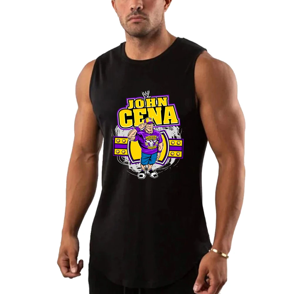 Men's Wrestling Fans 2025 Summer New john cena Black Tank Top Street Casual Fashion Top