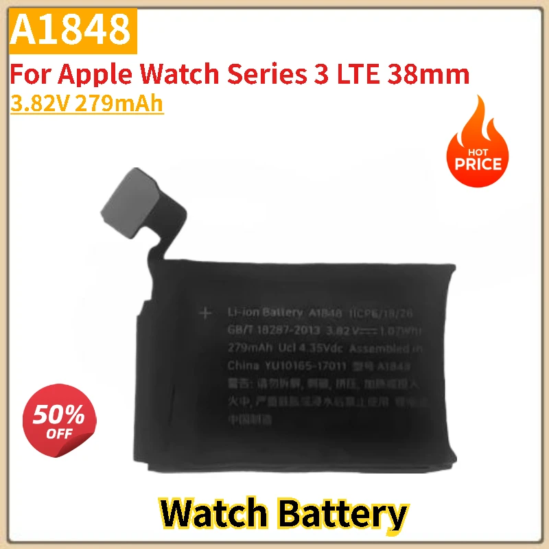 

A1848 аккумулятор для часов 3,82 В 279 мАч для Apple Watch Series 3 LTE 38 мм Сменный аккумулятор Совершенно новый, высокое качество