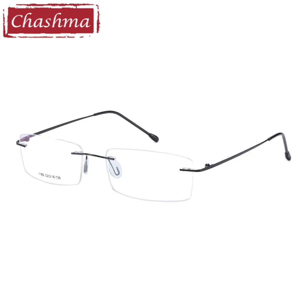 Chashma Women and Men Prescription Spectacles Light Rimless Optical Glasses Frame with Clear Lenses