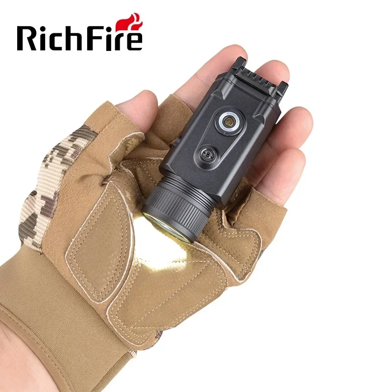 Original Richfire Magnetic USB C Rechargeable Flashlight LED 2000lumens Green Laser Light Combo Tactical Flashlights for Hunting