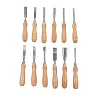 12 Pcs for woodworking Chisel Set Beech Handle Carbon Steel Blades Premium Carving Tools Kit for Craftsmen