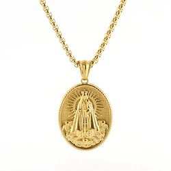 Collana vergine Maria in acciaio inossidabile per donna uomo collane con ciondolo in metallo Color oro/argento Virgen Maria