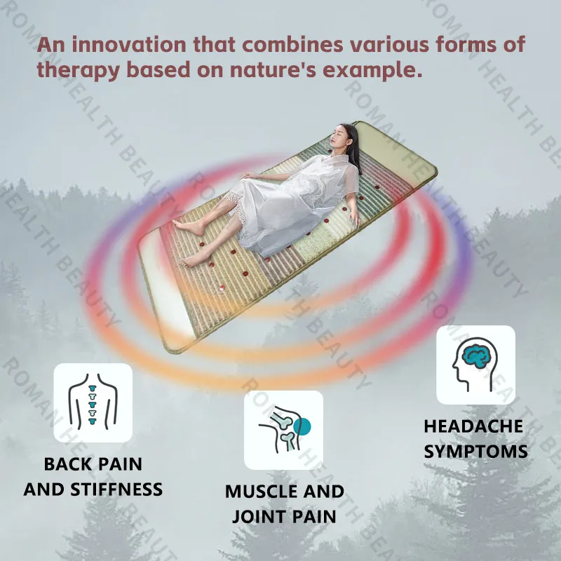 Far Infrared PEMF Magnetic Therapy Bio Crystal Mat Natural Chakra Energy Massage Cushion Photon Long Wave Tech Back Pain Relief