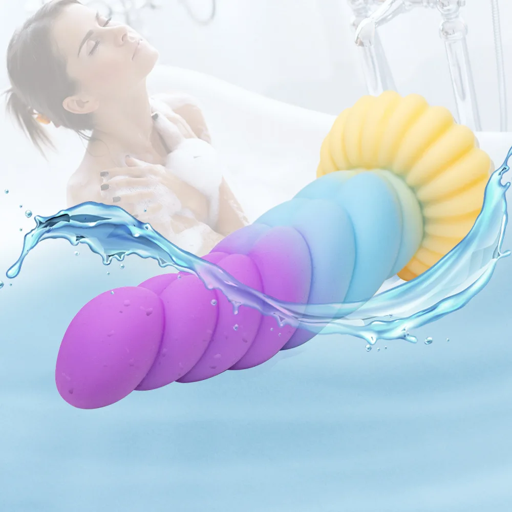 14cm Threaded Dildo with Suction Cup Glow In Dark Colorful Penis for Beginners Female Men Masturbator Beginner Anal Plug Toy