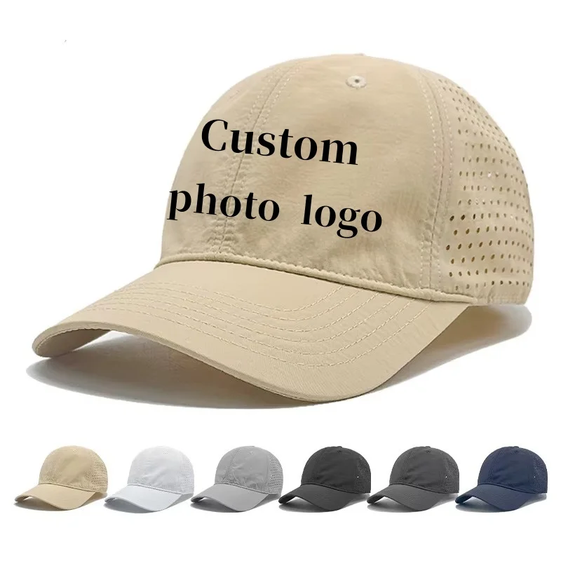 Custom Logo Performance Mesh Baseball Cap Outdoor Sport Running Sun Hat Plain Blank Polyester Nylon Quick Drying Gorras