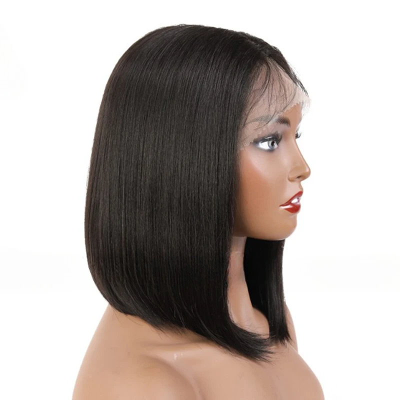 180% 13x4 Lace Frontal Bone Straight Bob Human Hair Wigs For Women Short Style Bob Wig 8-12 Inch Raw Indian Hair 180% Density