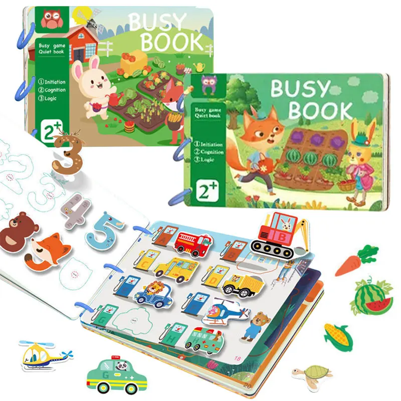 My First Busy Book สำหรับ Kid Early Education สติกเกอร์ Sensory เกม Parish การเรียนรู้ Montessori Quiet Book สำหรับเด็ก3-6ปี
