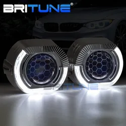 Auto Lenses Bi-xenon Honeycomb Projector Headlight Tuning H7 H4 H1 LED Angel Eyes Lens 2.5 Super WST Car Lights Accessories DIY