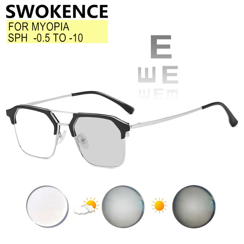 Upscale Myopia Glasses -0.5 to -10 Women Men TR90 Alloy Frame Prescription Spectacles Nearsighted And Astigmatism Custom F627