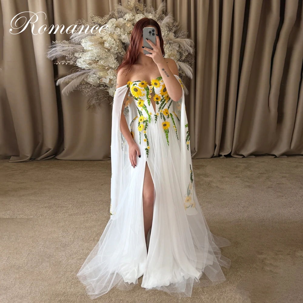 

Modern Lace Pleat V-Neck A-Line Wedding Dress Women Appliques Off The Shoulder Backless Bridal Gown Vestidos De Novia Customized