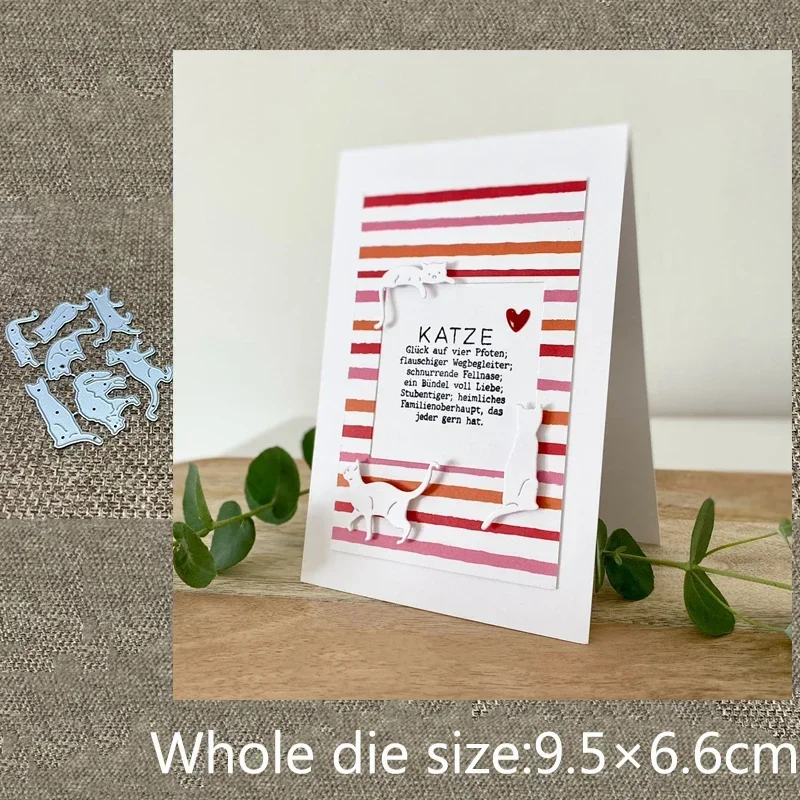 

Новая металлическая вырубная форма для трафаретов, декоративная вырубка в виде кошек для скрапбукинга, для альбомов, бумажных открыток, тиснения и дизайна