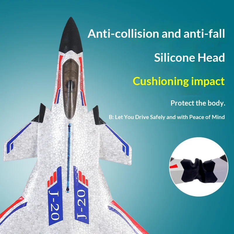 J-20 Children'S Fighter Remote Control Aircraft Model Fixed Wing Aircraft Model Boy Toy Fall Resistant Foam Glider view 3