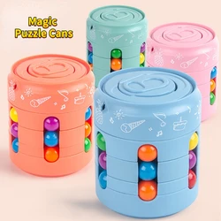 New 2 In 1 Magical Beans Fingertip Spinner Toys Rotating Small Magic Beads Cube Stress Relief Children Puzzle Decompression Toys