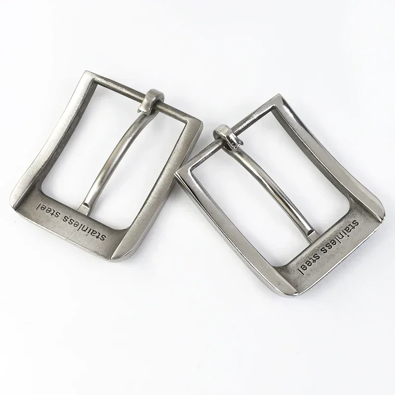 Meetee 40mm Wide Solid Stainless Steel Belt Buckle Brushed Pin Buckles Metal Cowboy Jeans  Accessory for 38mm Belts Head