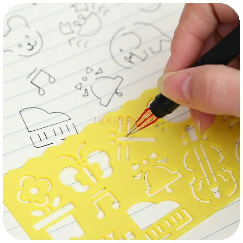 4pcs Creative candy color drawing ruler speed drawing board art ruler scraping paper painting template