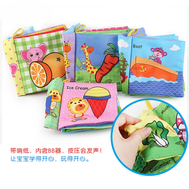 Baby Cloth Book Early Education Toys Baby English Cognitive Palm Book Tear Not Broken Paper BB Is Called Educational Toys