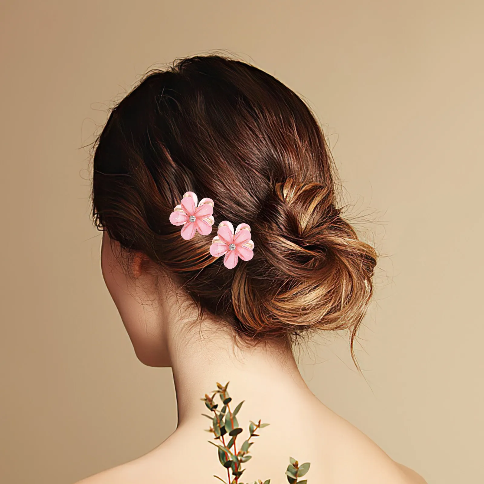 

20 шт. мини-заколок-крабиков в форме цветка, милые аксессуары для волос для женщин, нескользящие, с сильной фиксацией, маленькие заколки-крабики для укладки волос