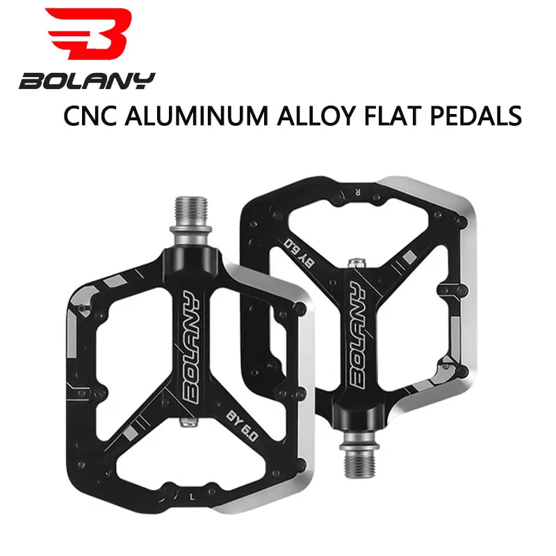 BOLANY 6.0 Aluminum Alloy Bicycle Pedal 16 Nail MTB Pedal CNC Hollow Anti-slip 3 Bearing Lubrication Pedal Bike Accessories